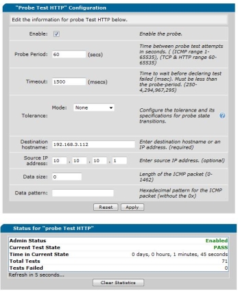 HTTP Probe test