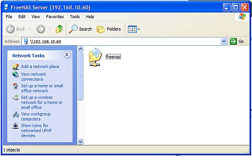 Connected to the new share on FreeNAS from a Windows PC