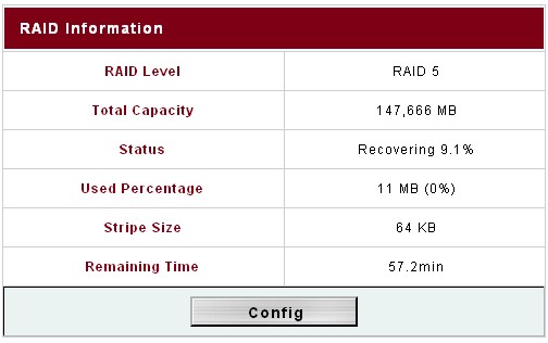 RAID recovery in progress