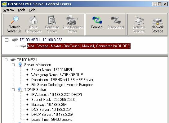 TE100-MP2U Windows utility
