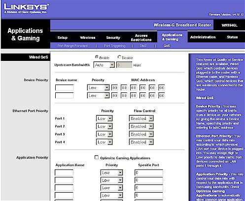 Linksys QoS