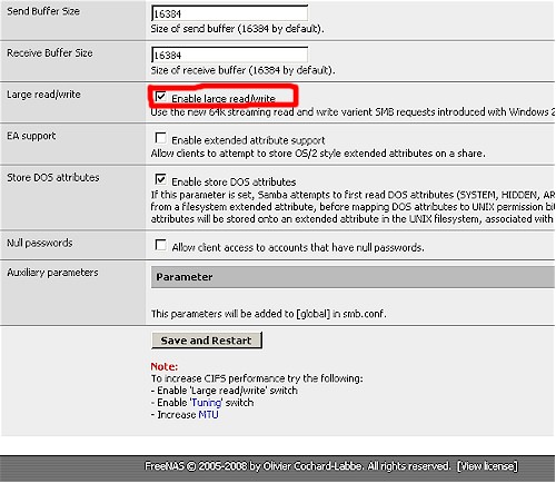 FreeNAS CIFS performance improvement options