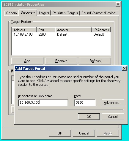 Windows iSCSI Initiator - Discovery