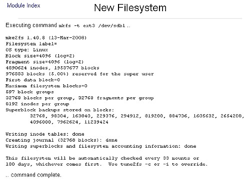 Drive filesystem created