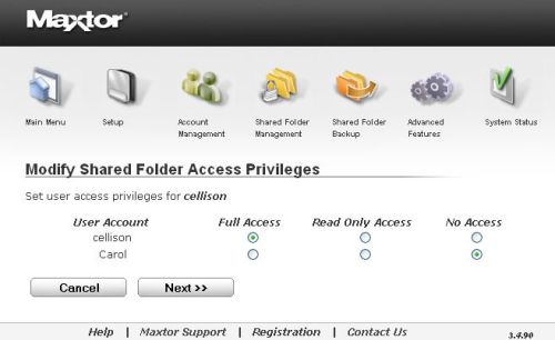 Share Access Privileges