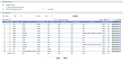 Firewall configuration