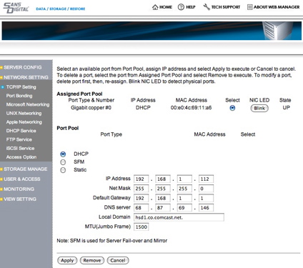 Network Settings Menu