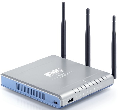 SMCWGBR14-N Barricade N ProMax Draft 11n Wireless 4-port Gigabit Broadband Router