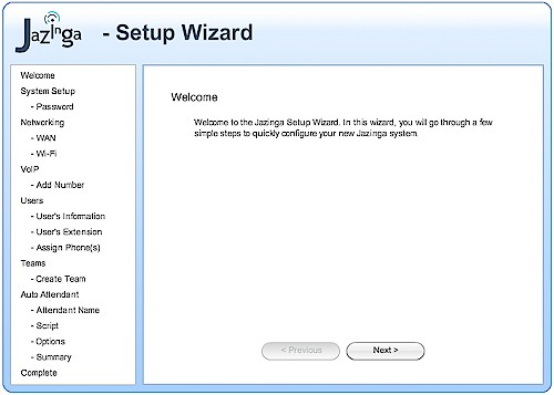 Setup Wizard start