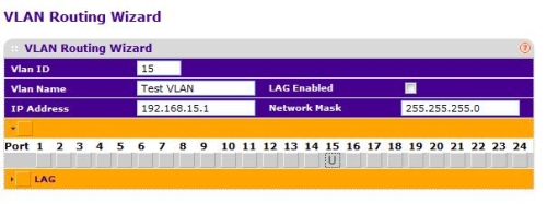 VLAN Routing Wizard