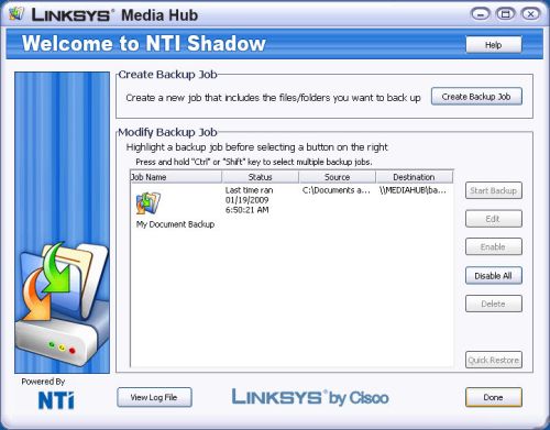 NTI Shadow Default Backup Job