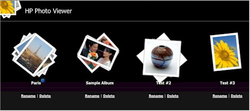 HP Photo Viewer available albums