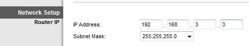 Changing the downstream router IP address