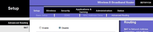 Disabling NAT