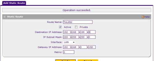 Adding a static route