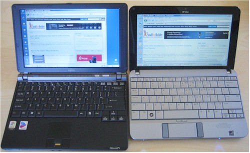 Fujitsu P7120 and HP Mini 2140 side by side