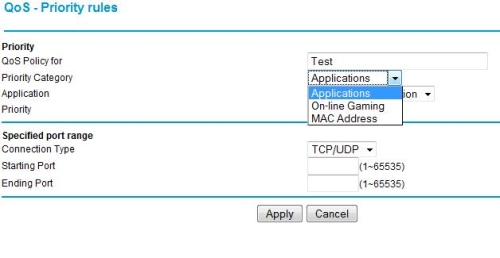 QoS settings