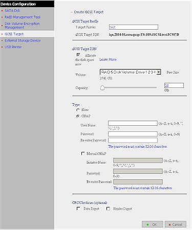 Setting up an iSCSI target