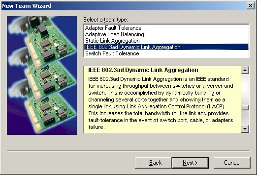 Intel NIC teaming options