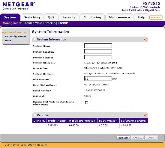 FS728TS System Information