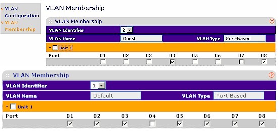 Guest VLAN port assignment