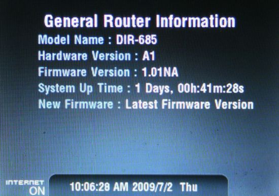 DIR-685 General Router Information