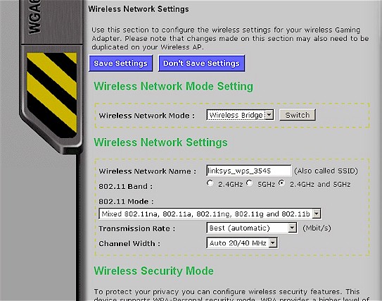 Basic Wireless settings