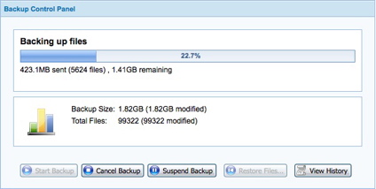 Upload Progress screen. Note the 3 Mbit speed.