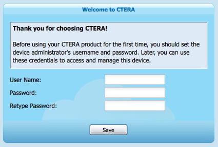 The initial login for the Windows client.