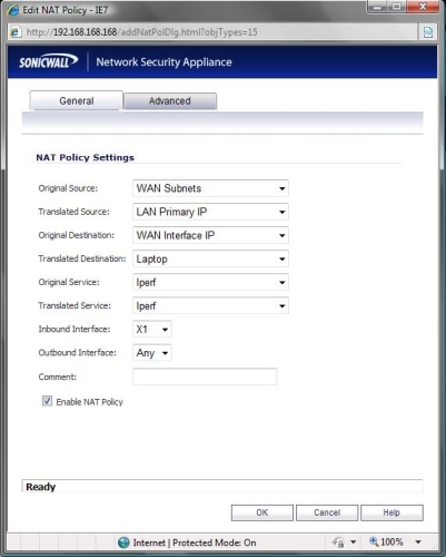 Port forwarding NAT Policy