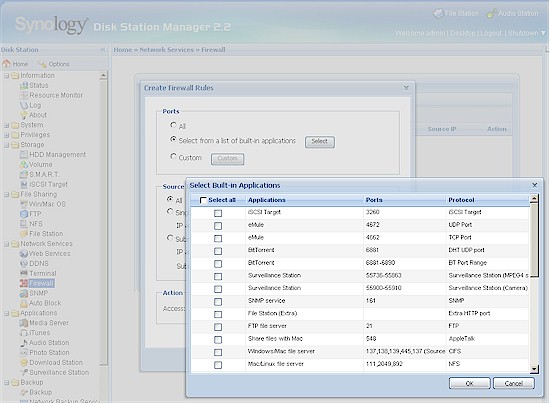 Firewall rule setting