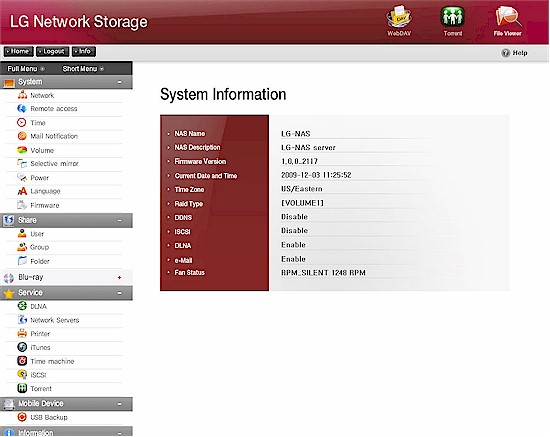 Web admin console
