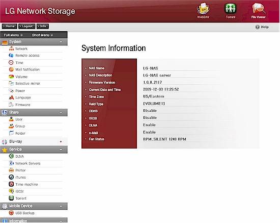 Web admin console