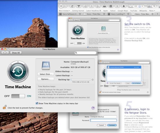 Time Machine setup walkthrough with Time Machine backing up to the Stora