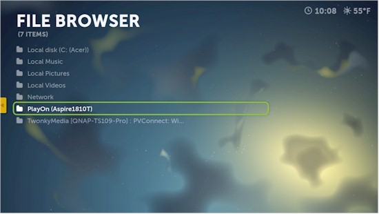 Boxee file browser