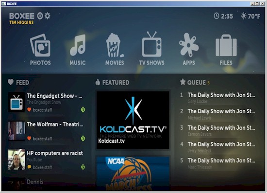 Boxee Home Screen