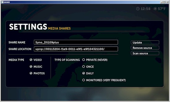 Boxee media share settings Boxee media share settings