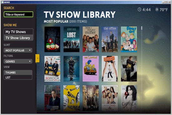 Boxee TV Shows library