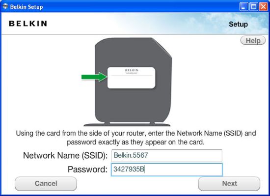 Wireless security info on side of router