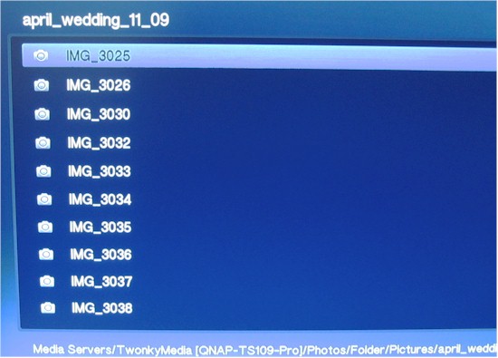 List view only for networked pictures