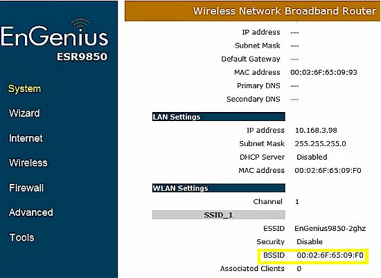 EnGenius ESR9850 unclear MAC address indication
