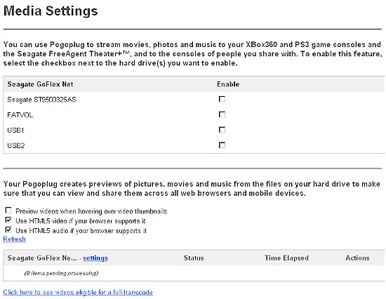 Social Networking settings