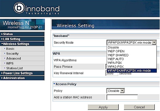 Innoband 210P-I1 Wireless security screen