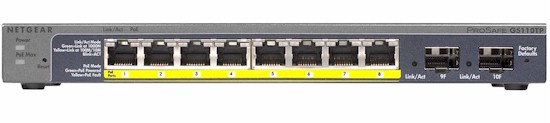 NETGEAR GS110TP ProSafe 8-port Gigabit PoE Smart Switch with 2 Gigabit Fiber SFP