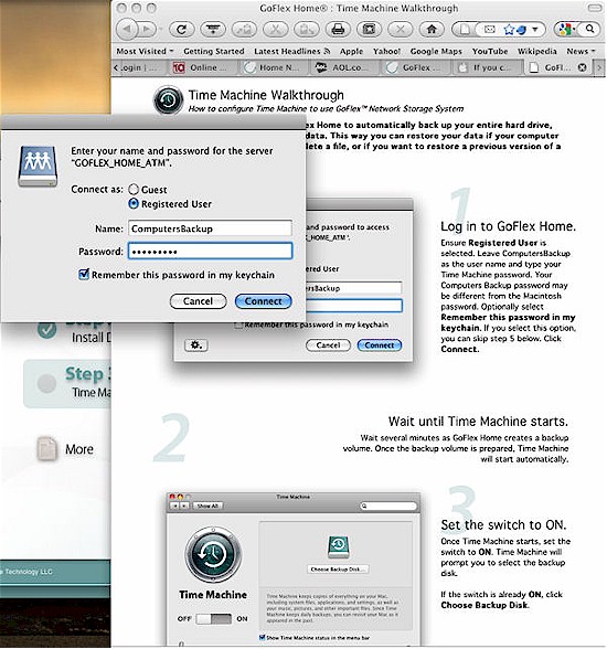 Time Machine setup wizard
