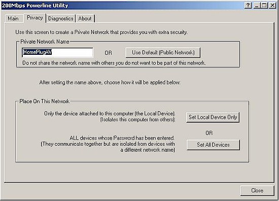 TRENDnet utility - privacy screen
