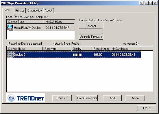 TRENDnet powerline utility