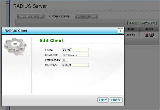 Cisco NSS300 add RADIUS client