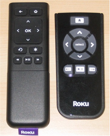 New Enhanced and old Roku remotes
