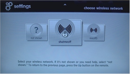 Roku XDS wireless network selection